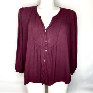 Flowy Long Sleeve Button Down Top